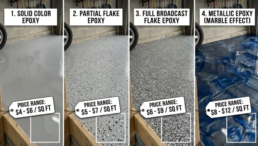 Cost to Epoxy a Garage Floor: Cost by Epoxy Finish Style