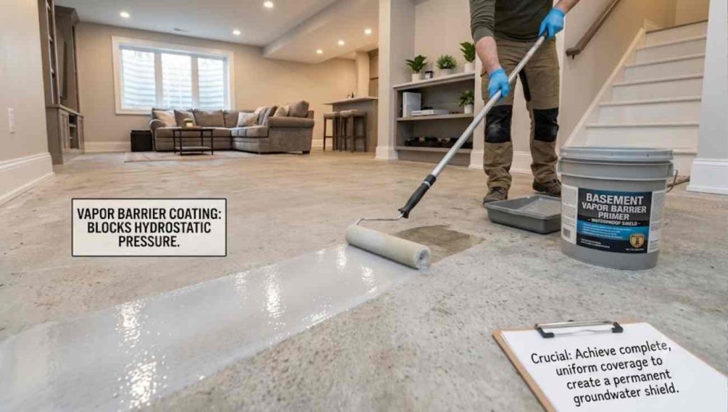 Applying Primer to Concrete Floor