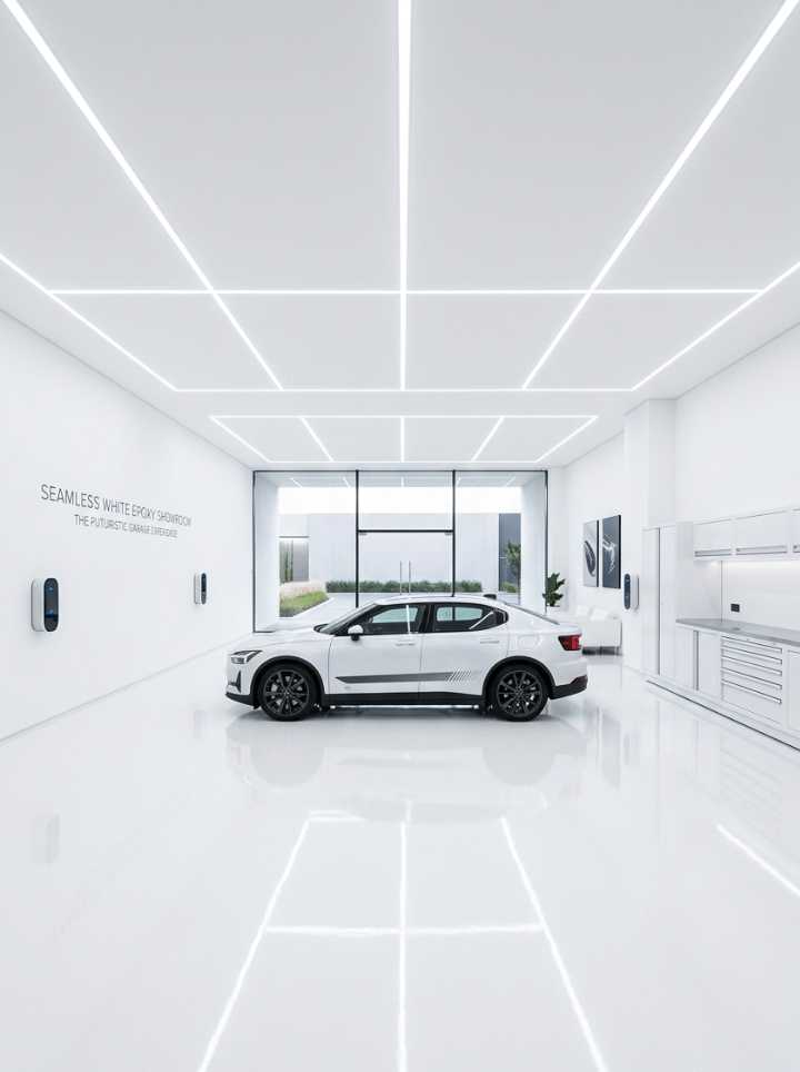 The Seamless Crisp White Epoxy Showroom
