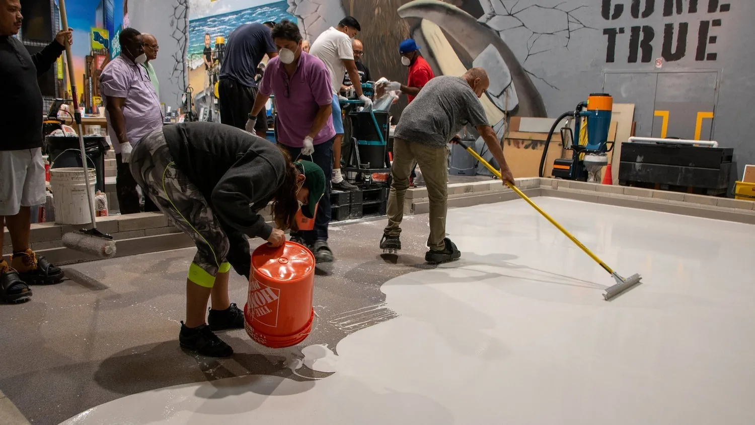 Three concrete moisture test methods compared on a bare floor